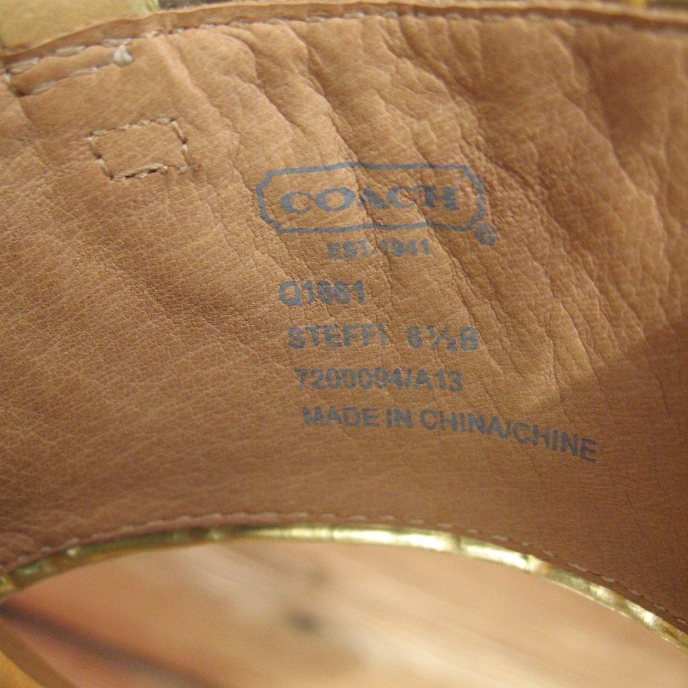 Coach Steffi Metallic  Platform Heels Shoes - Picture 8 of 11